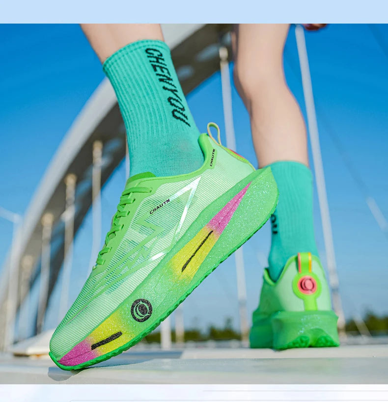 Men Running Shoes Speciality Carbon Plate Sports  Marathon Breathable Lightweight Women Comfortable Nonskid Chunta Sneakers