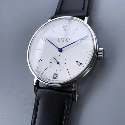 Men's 38mm automatic mechanical watch, compatible with Sea-Gull ST1731 movement, featuring a calendar, water resistance, and a t