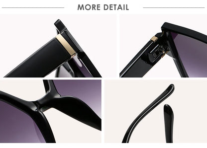 Cycling 1/2pcs Female Square Large Frame Sunglasses Women Retro Brand Big Frame Sun Glasses Black Fashion Gradient Eyeglasses