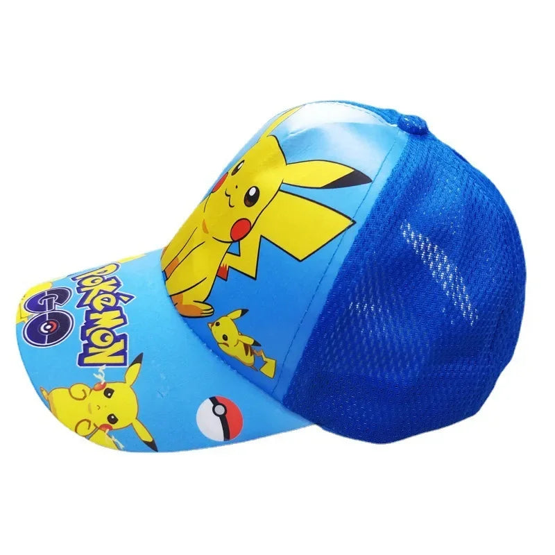 Czapka baseballowa z nadrukiem Pikachu z anime „Pokémon Go”, wykonana z poliestru, z daszkiem w stylu kreskówkowym, do przebierania się dla dzieci, jako dekoracja lub prezent urodzinowy
