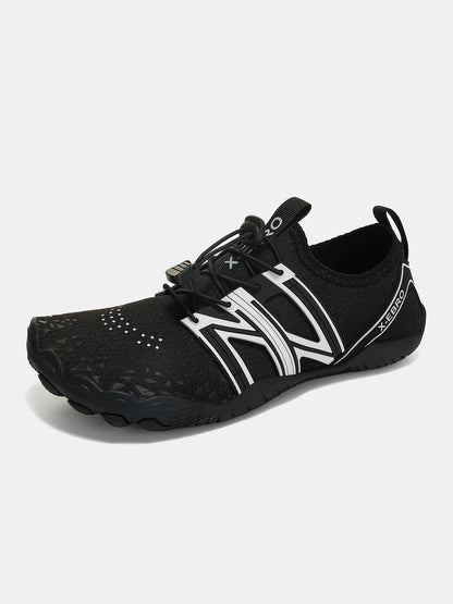 Oiaano wide toe man barefoot black shoes, woman sports sneaker unisex water booties, male aqua beach soft sole light breathable