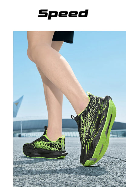 Men Women Ultra Light Carbon Plate Running Shoes Breathable Mesh Upper Soft Midsole Rubber Outsole for Running Training Sneakers