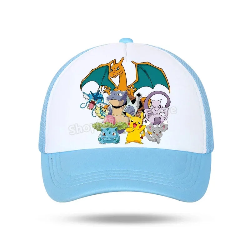Pokémon baseball sapka Pikachu Charizard Gengar anime csúcsos sapka gyerek felnőtt nyári szabadtéri sport sapkák fiú alkalmi divat sapka ajándék