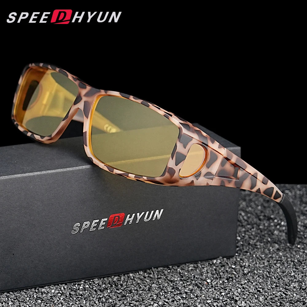 SPEEDHYUN Fit Over Wrap Sunglasses Men Women Anti Glare Night Vision UV400 Protection Driving Sport Protective Glasses Eyewear