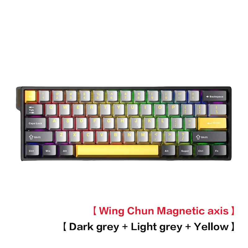 Teclado Mecânico Personalizado AULA WIN60 HE com Ligação com Fio, Eixo Magnético RT para E-sports, Taxa de Polling 8K