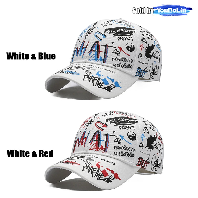Graffiti Baseball Cap for Men Women – Cotton Adjustable Hat Street Style Snapback