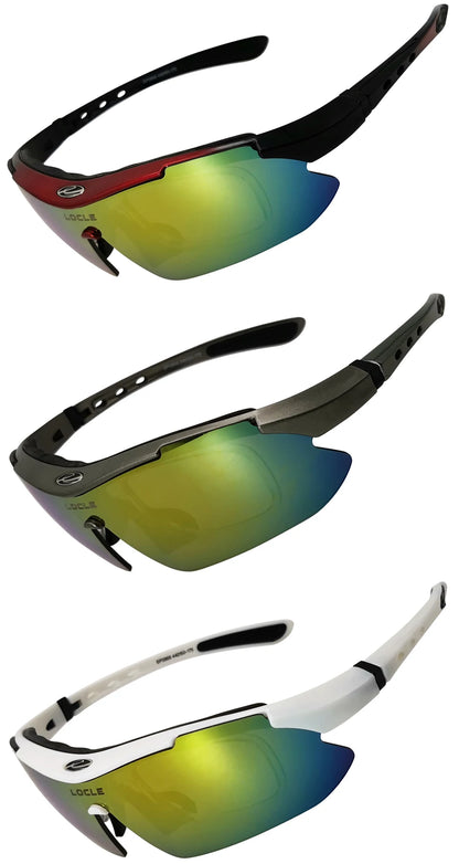 LOCLE Cycling Glasses UV400 Polarized Cycling Sunglasses Men Road MTB Bike Bicycle Glasses Fishing Riding Goggle Cycling Eyewear