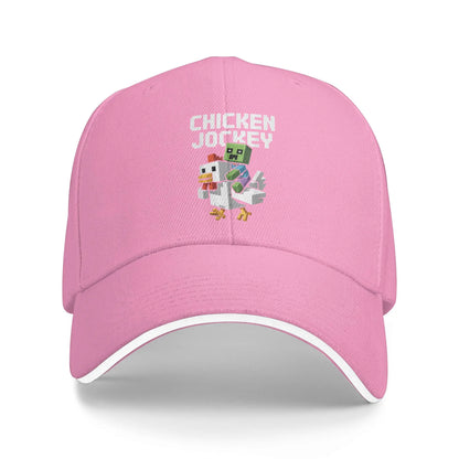 Czapki z daszkiem z motywem „Chicken Jockey Zombie Pixel Art Zombie Movie” dla mężczyzn i kobiet – czapki typu trucker do ćwiczeń na świeżym powietrzu, czapki przeciwsłoneczne z regulacją
