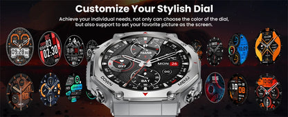 New T-Rex 3 Military Outdoor Sports Smart Watch Men GPS Motion Track 5 ATM Waterproof Heart Rate HD Bluetooth Call Smart Watch