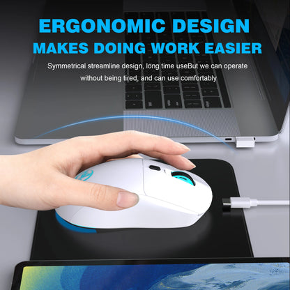 Rechargeable 2.4G USB Wireless Mouse, RGB Wireless Mouse with 3600 DPI, Ergonomic Rechargeable Wireless Mouse for Laptop, PC, Home Office & Gaming