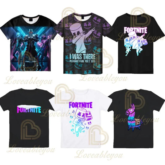 Boys Girls Cartoon T-shirt Fortnite Tshirt Battle Royale 3D 3 To 14 Years Victory Royale Game Kids Tops Teen Clothes