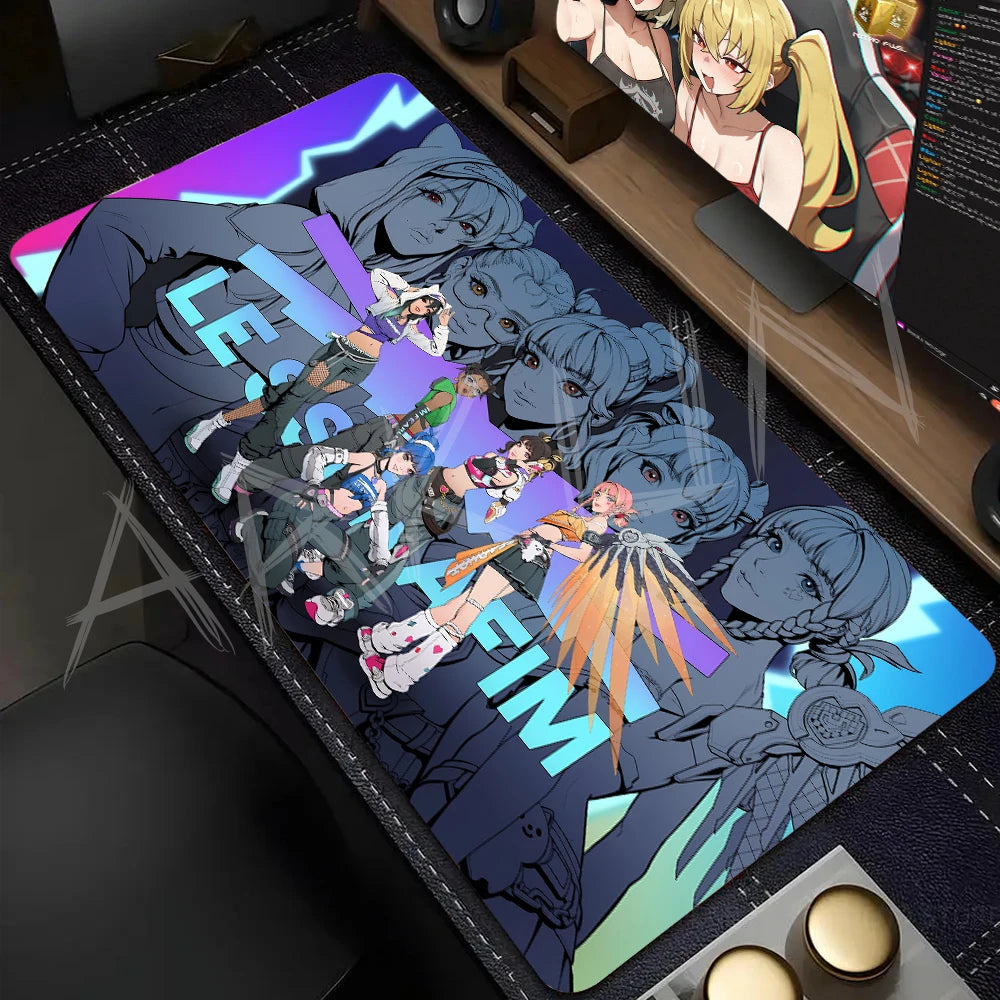 Módní velká FPS 900x400 anime herní podložka s dívkou ve stylu Overwatch pro notebook a kancelář, měkká gumová podložka na stůl, herní podložka pod myš XXL