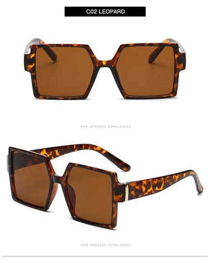 Cycling 1/2pcs Female Square Large Frame Sunglasses Women Retro Brand Big Frame Sun Glasses Black Fashion Gradient Eyeglasses