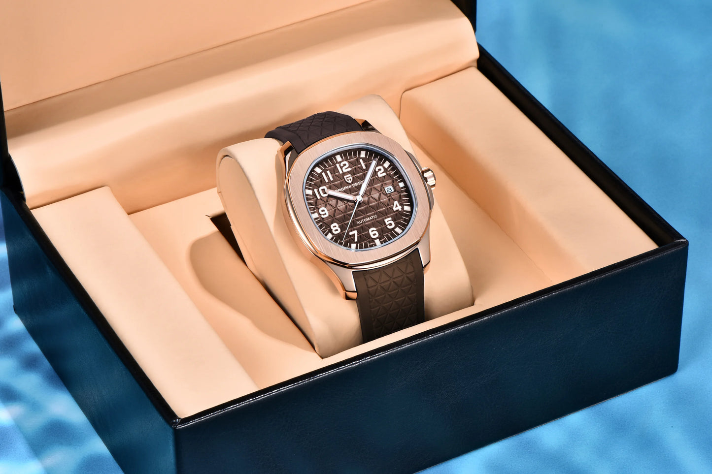 PAGANI DESIGN 2026 New Men's Watches Rose Gold Top Luxury  Automatic Watch For Men Barrel dial Steel Mechanical Wristwatch Men
