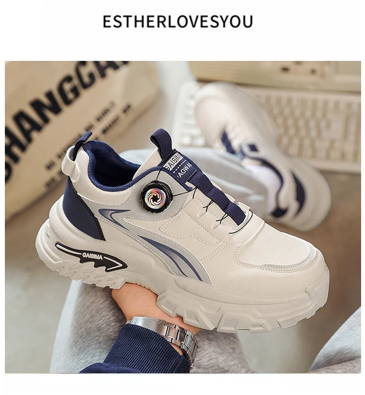 Autumn New Men's Versatile High-Top Trendy Thick-Soled Running Shoes Casual Fashion Sneakers Suitable for Outdoor Sports