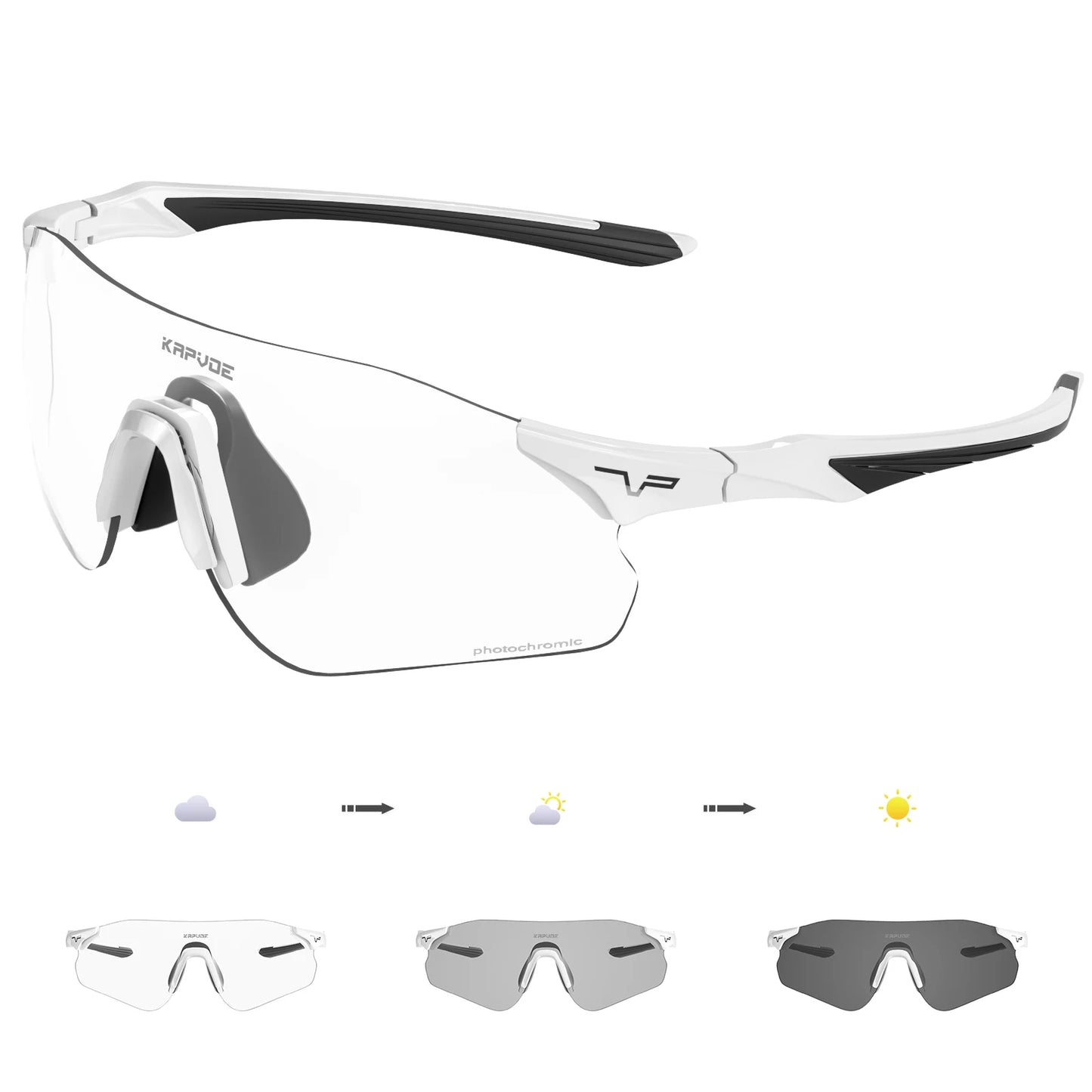Kapvoe New Outdoor Running Cycling Glasses Bike Photochromic Sunglasses Women Eyewear Men Sports Marathon Bicycle UV400 Goggles
