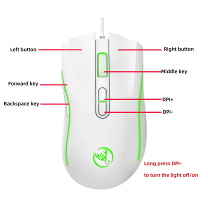 HXSJ A869 Wired Gaming Mouse RGB Optical Ergonomic Gaming Mouse with 3200 DPI, 7 Programmable Buttons, USB Gaming Mouse for PC & Laptop