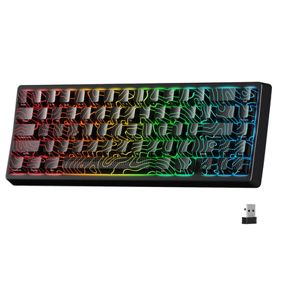 Teclado mecânico XVX M67 JadeStone com teclas IMD-Tech, hot-swappable, gasket, tri-mode, RGB personalizado, sem fios, 65%