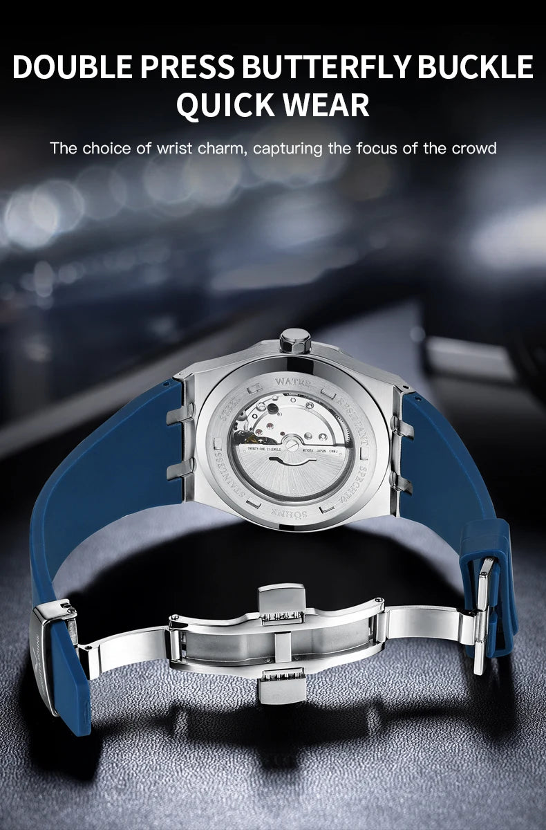 New Luxury Specht & Söhne Automatic Mechanical Watches Japan 8215 Movt Stainless Steel Watch Sapphire Crystal Waterproof 40MM