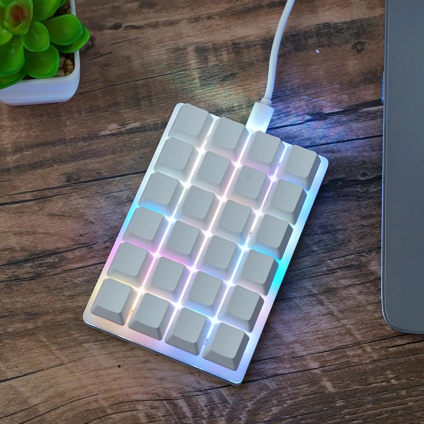 Mini teclado mecânico USB personalizado de 24 teclas preto/branco para gaming, Sayo Device, teclado programável de atalhos com teclas macro
