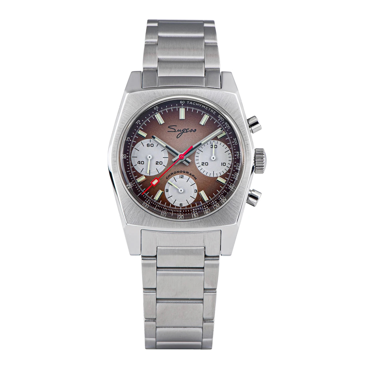 Sugess 37mm Men's Pilot Watches Original ST19 Chronograph Swanneck Mechanical Wristwatches Dome Sapphire Crystal Force Army 2024