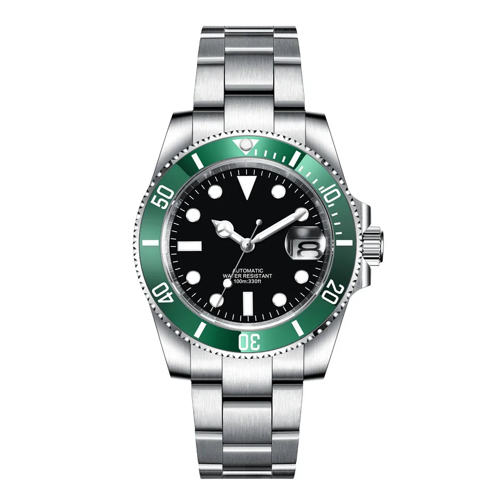 Custom watches Luxury Sapphire MIYOTA/NH35 Automatic Wristwatch Mechanical Mens Watch Sterile Dial Ceramic 10Bar Lume Male Clock