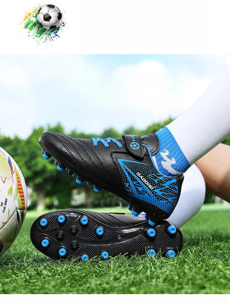 Nouveaux enfants bottes de Football sport société terrain garçon chaussures de Football Futsal rapide intérieur Sneaker Original cheville crampons botte de Football