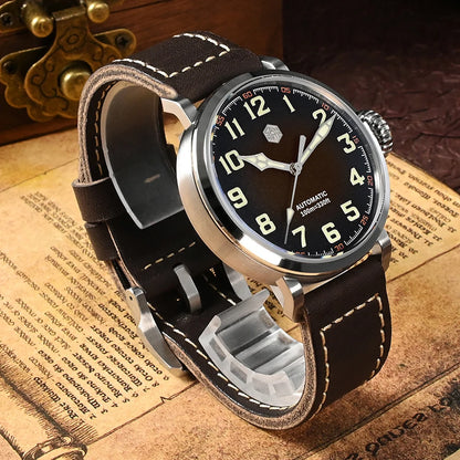 San Martin Fashion Men's Watch 40mm Pilot Automatic Mechanical YN55 PT5000 SW200 Stainless Steel Luminous Waterproof 100m