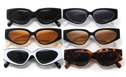 2025 New Fashion Cat Eye Small Oval Women Sunglasses Men Trendy Y2K Punk Sun Glasses Female Travel Shade Vintage Eyewear UV400