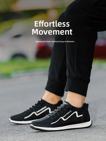 Large Size Men's Comfortable Breathable Soft Bottom Running Shoes Casual Style Sporty Retro Stripe Design Rubber Outsole