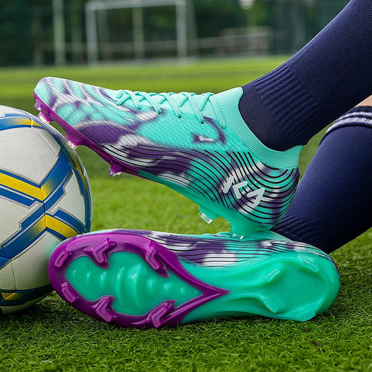 New Men Football Boots Outdoor Sneakers High-quality Grass Cleats Soccer Shoes Boys Match Hot-selling Non-Slip High-top Light