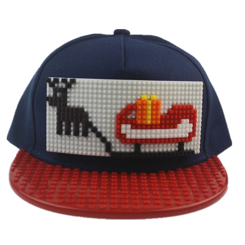 Șepci de baseball cu imprimeu cartoon patchwork, blocuri DIY, șepci snapback, șepci hip-hop pentru bărbați și femei, șepci detașabile cu pixeli, șepci „dad hats”, pentru copii și adulți