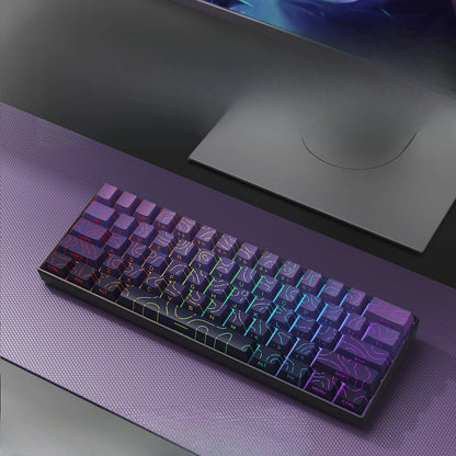 Wireless Gaming Mechanical Keyboard 60% RGB Bluetooth Keyboard, Triple Mode Wireless Mechanical Keyboard with 61 Keys, Compact RGB Gaming Keyboard for PC, Laptop & Tablet