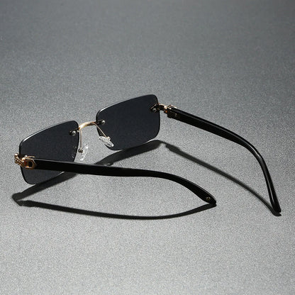 Vintage Rectangle Oval Sunglasses Women Men Metal Frame Clear Lens Glasses Eyewear