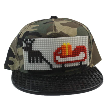 Șepci de baseball cu imprimeu cartoon patchwork, blocuri DIY, șepci snapback, șepci hip-hop pentru bărbați și femei, șepci detașabile cu pixeli, șepci „dad hats”, pentru copii și adulți