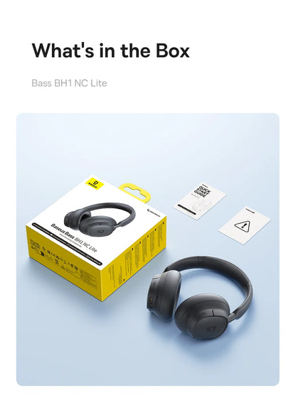 Casque sans fil Baseus ANC, écouteurs supra-auriculaires 80H, réduction de bruit à 95%, casque Bluetooth 6.0