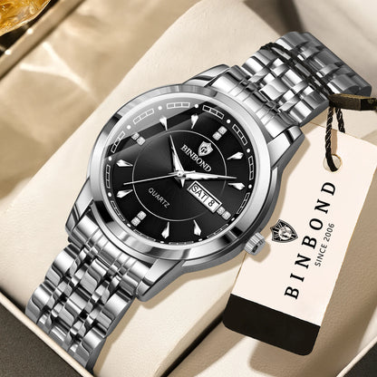 Orologi al quarzo di lusso originali BINBOND da donna – Modello impermeabile e luminescente – Idea regalo (confezione inclusa)