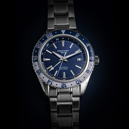 SEESTERN Men of Watch Office GMT Automatic NH34 Movement Sapphire Glass Bezel 20bar Waterproof Diver Mechanical Wristwatch S456