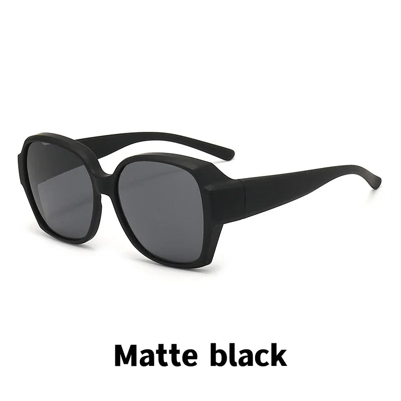 Fashion Round Polarized Sunglasses Cover Over Myopia Prescription Glasses Portable Men Women Vintage Fishing Driving Eyewear