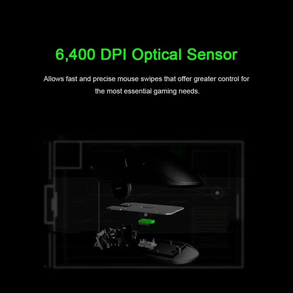 Razer DeathAdder Essential Wired Gaming Mouse, 6400 DPI Optical Gaming Mouse with 5 Programmable Buttons, Ergonomic USB Gaming Mouse for PC & Laptop