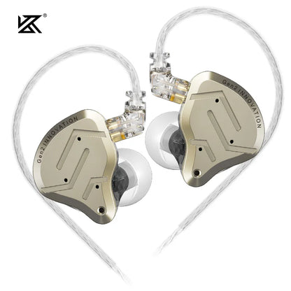 KZ ZSN Pro 2 Hybrid In-Ear Wired Headphones – 1BA+1DD HiFi Bass Noise Cancelling Earphones with Mic