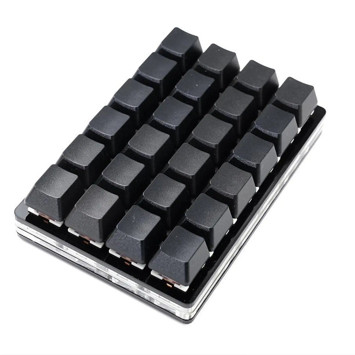 Mini teclado mecânico USB personalizado de 24 teclas preto/branco para gaming, Sayo Device, teclado programável de atalhos com teclas macro