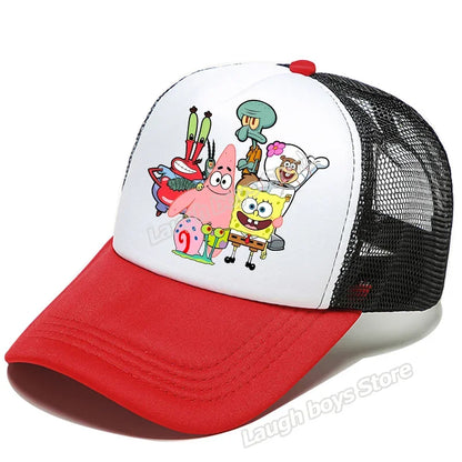 SpongeBobs SquarePants Casual Polyester Sun Hat Truck Driver Baseball Cap Universal Kid Peripheral Adult Anime Adjustable Sunhat