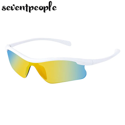 Sports Sunglasses Women Outdoor Cycling Goggle Men Fashion One-Piece Windproof Sunglass Male 2026 New Semi-Rimless Sun Glasses