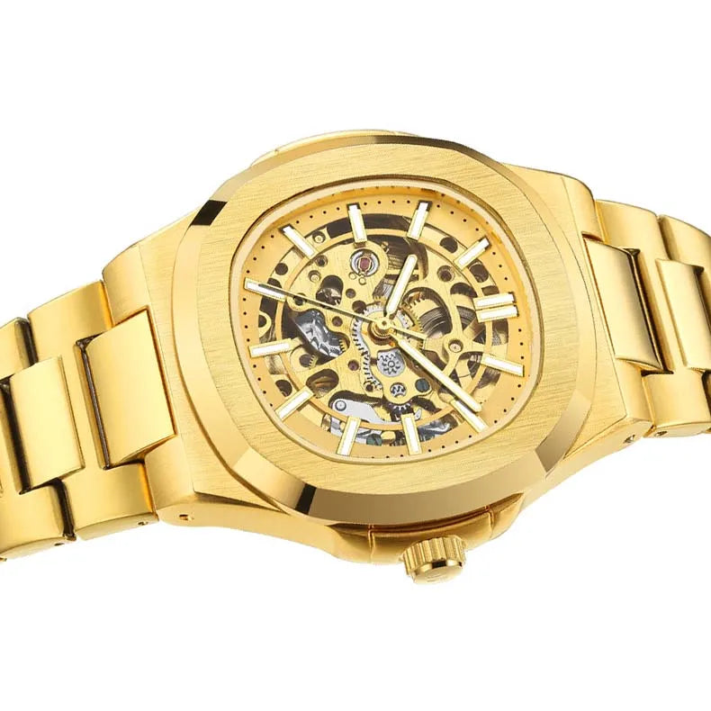 Hollow Out Men's Mechanical Wrist Watches Skeleton Design Luxury Full Automatic Man Watch relogio