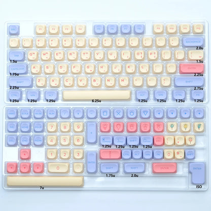 KBDiy KOA  Profile PBT Honey Milk Keycaps Russian Korean Japanese 137 Keys Caps for Mechanical Keyboard Keycap MAC for MX Switch