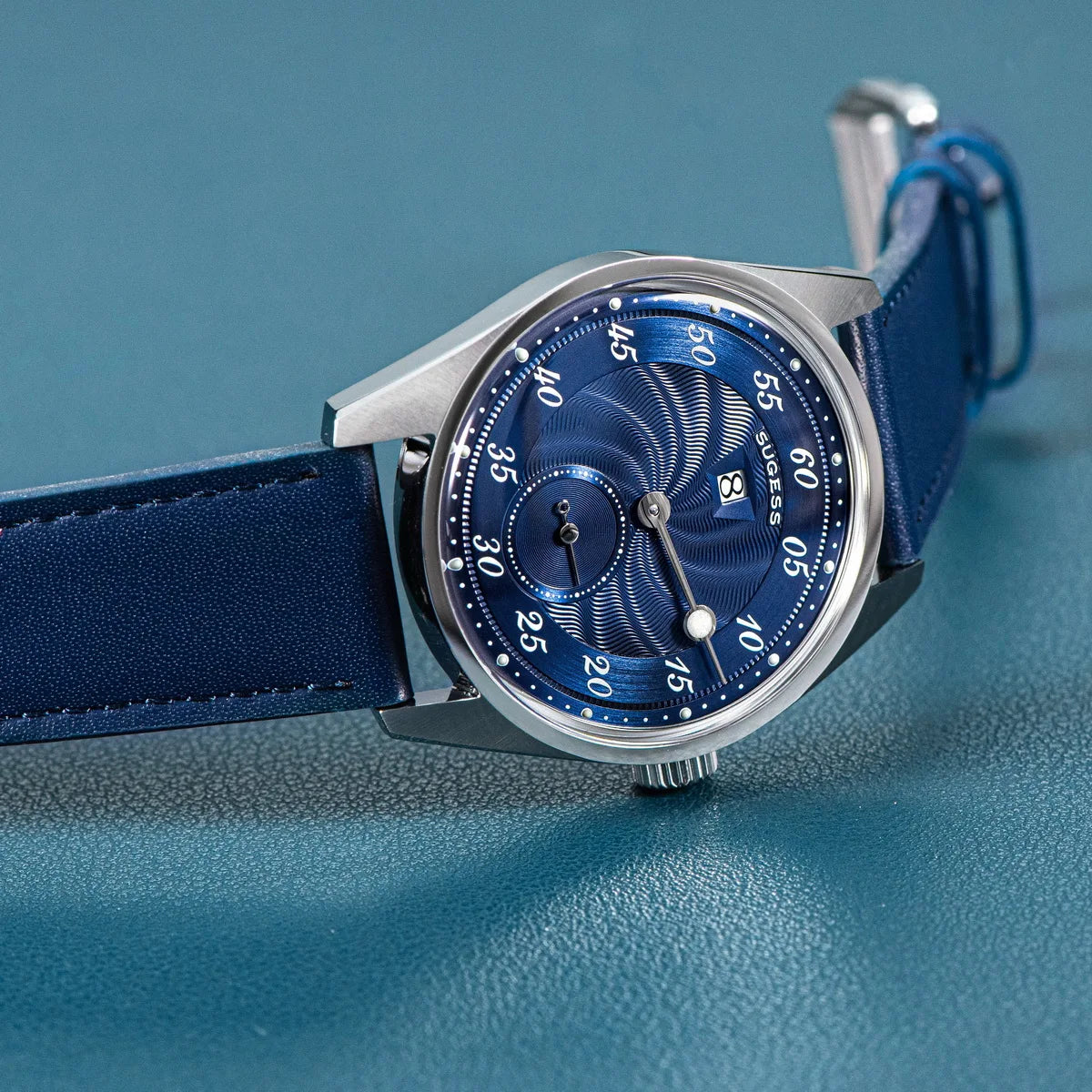 Sugess Mens Watch Automatic ST1721 Movement Aventurine Mechanical Wristwatches Hardlex Glass Fashion Simple Business Clock S451