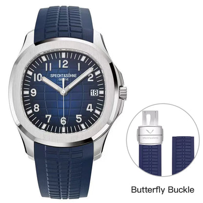Specht&Sohne 2025 New Luxury Men Mechanical Wristwatch Miyota 8215 Stainless Steel Watch Green Rubber Sapphire Reloj Hombre