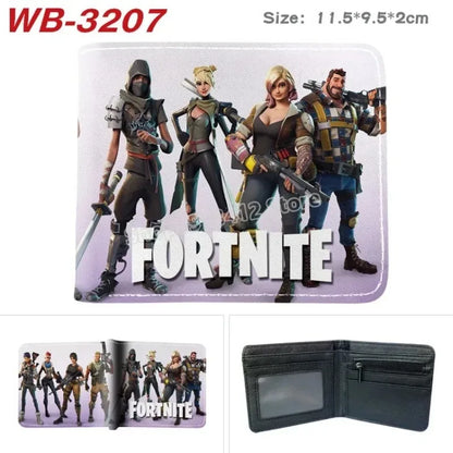 Fortress Night Wallets Boy Girl Anime Fortnites Wallet Cartoon Card Holder Bag Leather Short Purse Fashion Fold Purses Kids Gift