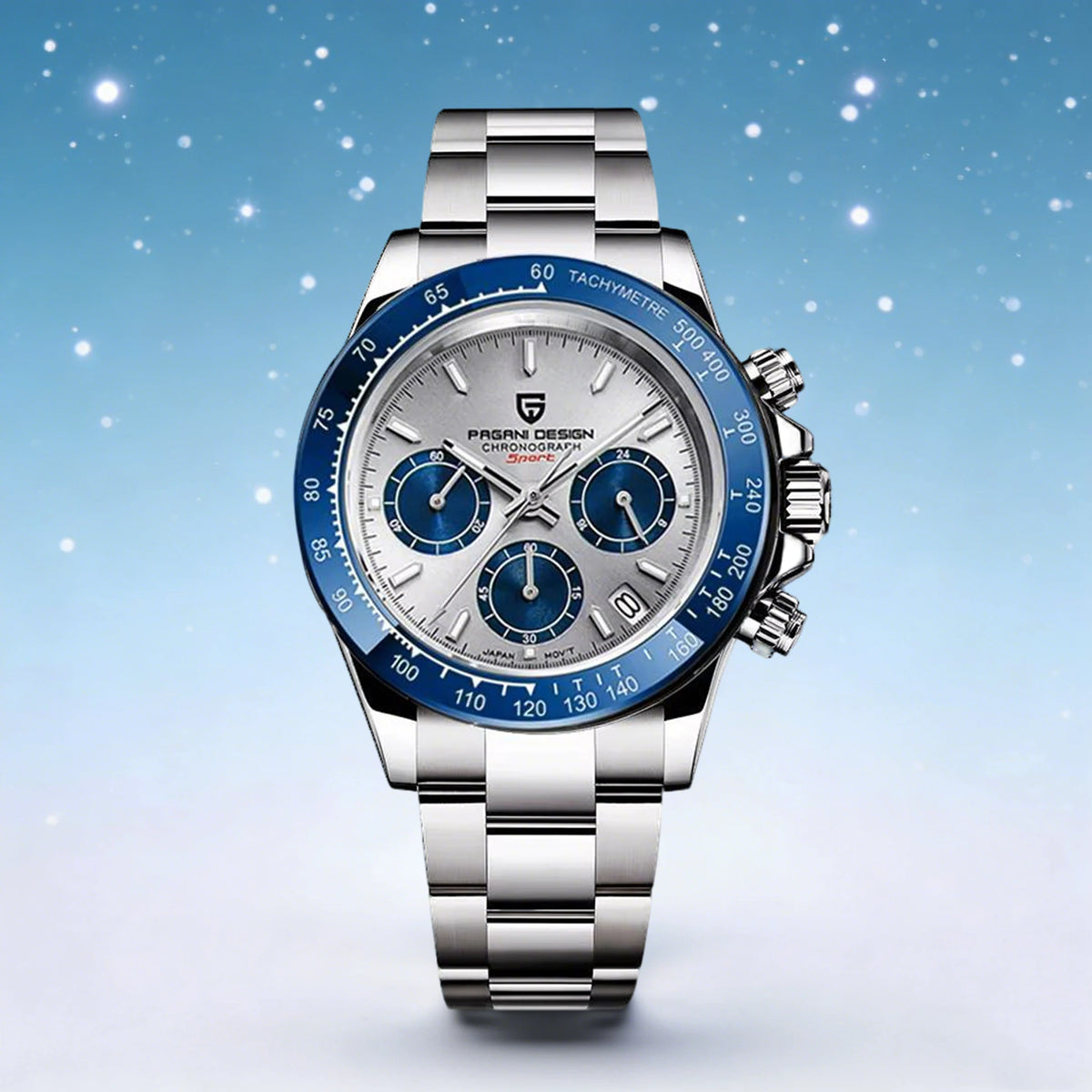 PAGANI DESIGN Men Exquisite Quartz Watch Luxury Choice VK63 Sapphire Mirror Stainless Steel Calendar Small Three-Pin Chronograph